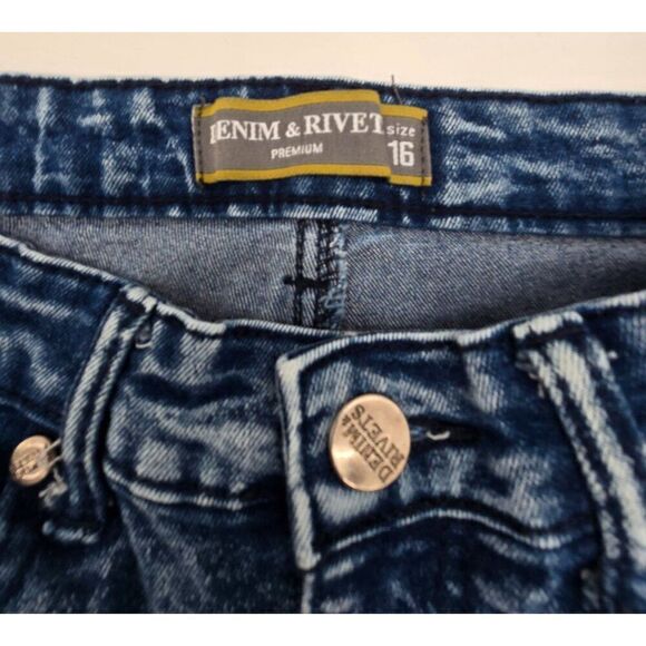 Denim & Rivet Premium Distressed Blue Denim Jeans Size 16 With Stylish Ripped De - Picture 2 of 8